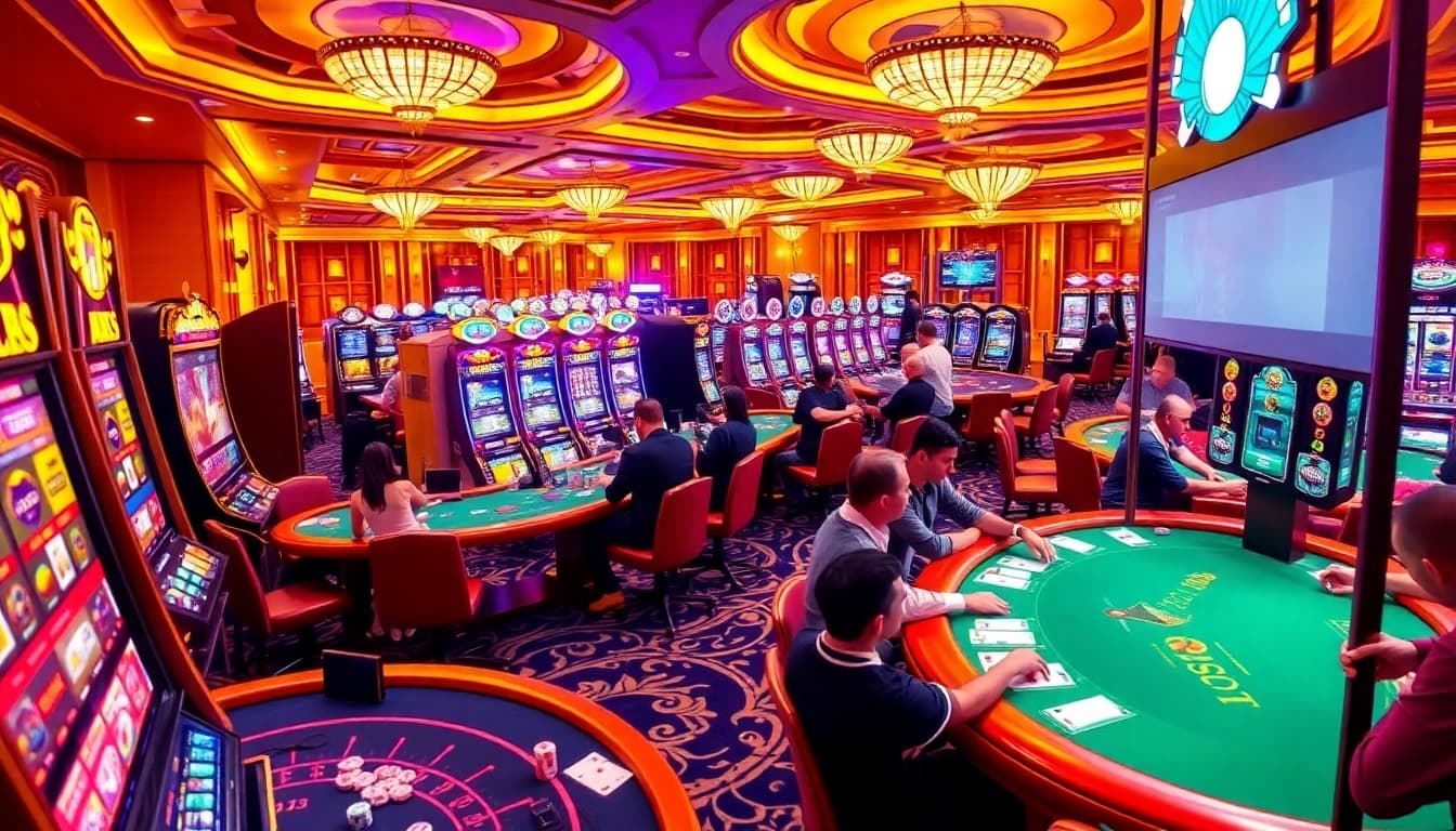 Experience the excitement of gaming at https://go88.family/ with vibrant casino tables and eager players.