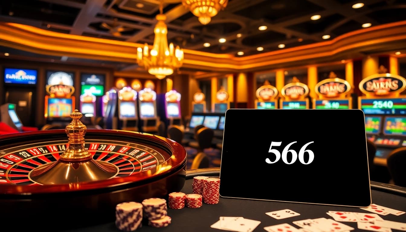 Experience the excitement of winning with 566 at a luxurious casino table.