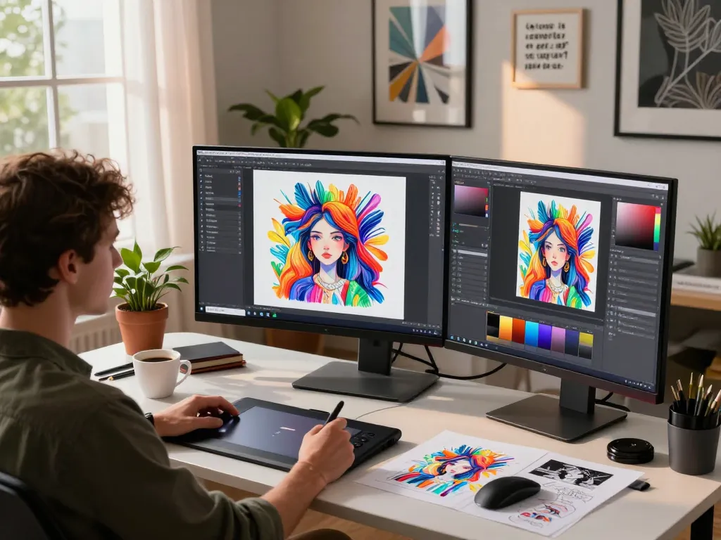Create stunning AI-generated artwork with nano banana flash in a modern digital workspace.