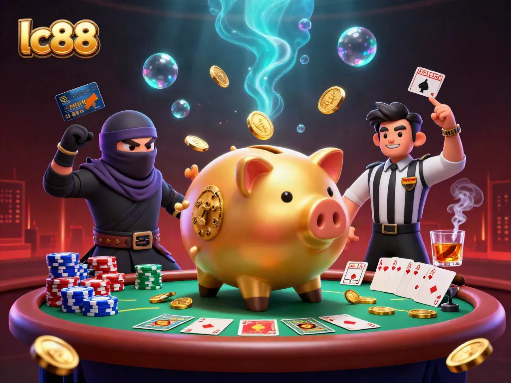 Experience thrilling moments with lc88's vibrant 3D casino scene, featuring dynamic characters and exciting game elements.