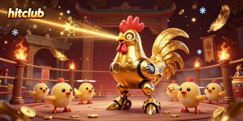 Experience thrilling action with hitclub's vibrant casino-themed illustration of dynamic characters and engaging elements.