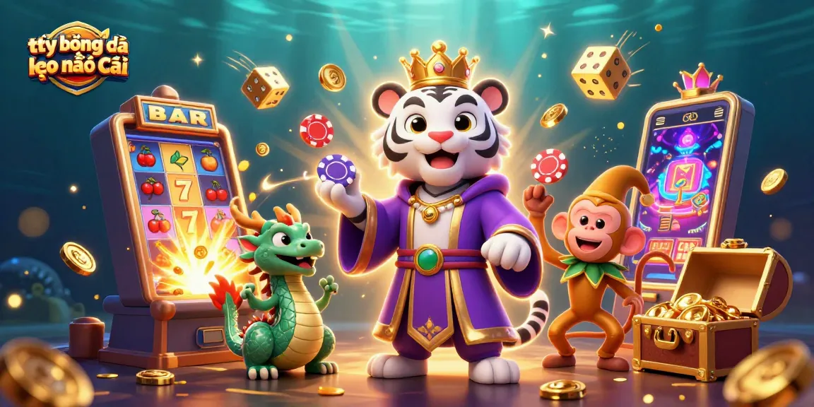 Engage with tỷ lệ bóng đá kèo nhà cái through vibrant casino illustration featuring playful characters and dynamic gaming elements.