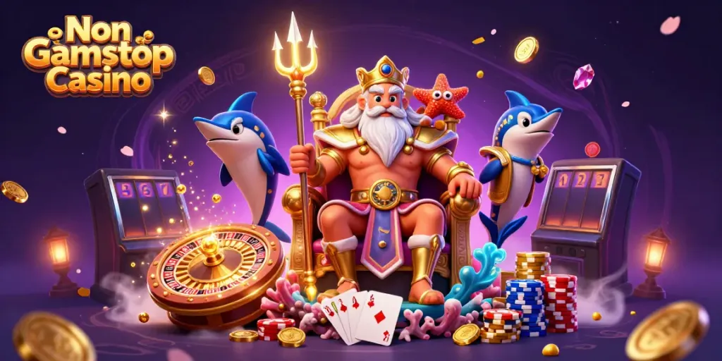 Engage in exciting gameplay at Non Gamstop Casino with Neptune and his treasure-filled world.