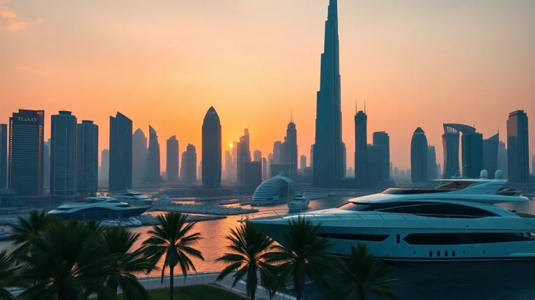 Experience stunning Dubai skyline during sunset while considering to travel to Dubai for an unforgettable journey.