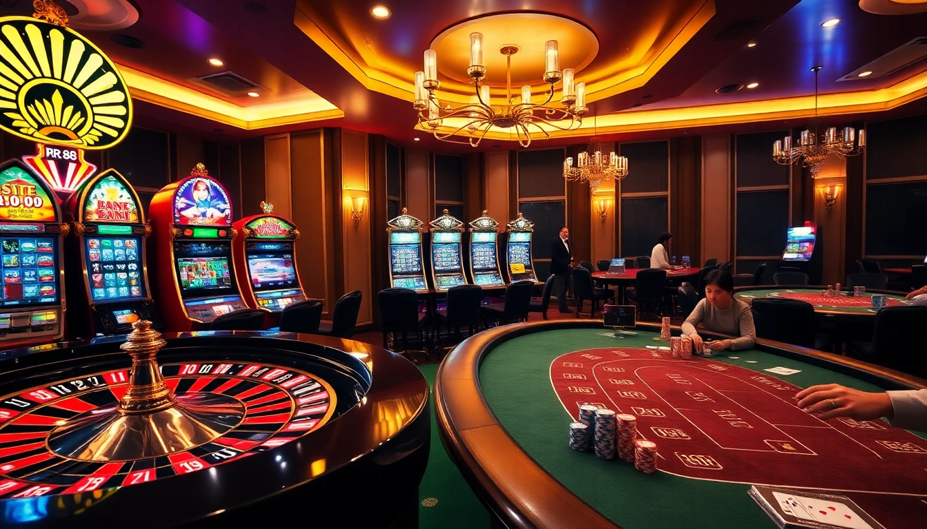 Experience the excitement of RR 88 with professional gamblers at a vibrant casino table.