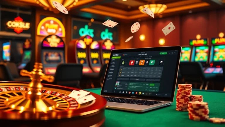 Experience gaming at OK365 Trang chủ with vibrant slot machines and engaging roulette tables.