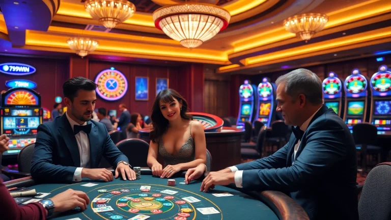 Engage with thrilling casino action at 789win featuring poker chips and slot machines.