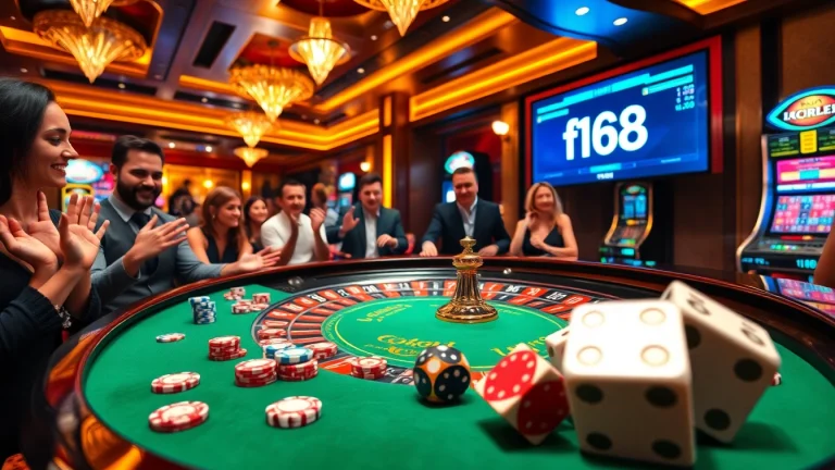 Experience the thrill of gambling at f168 with casino tables and vibrant action.