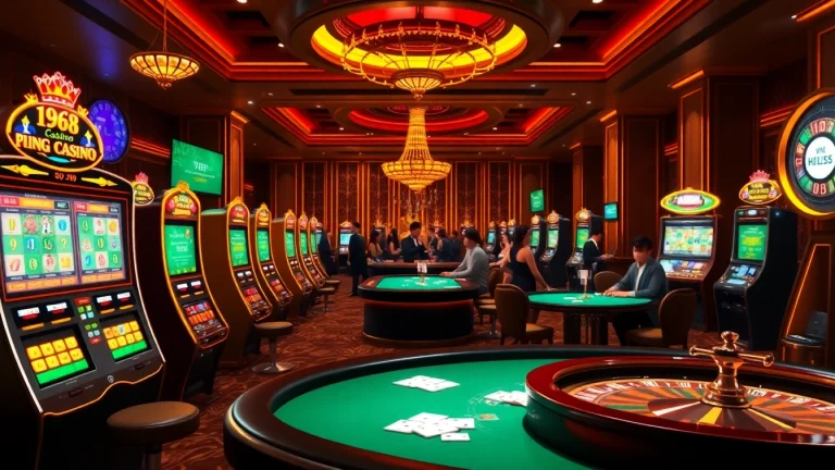 Engaging scene depicting the excitement of đăng nhập uk88 at a contemporary online casino with vibrant gaming elements.