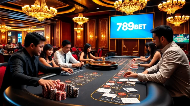 Engaging players in a luxurious casino atmosphere, highlighting the excitement of 789BET đăng nhập.
