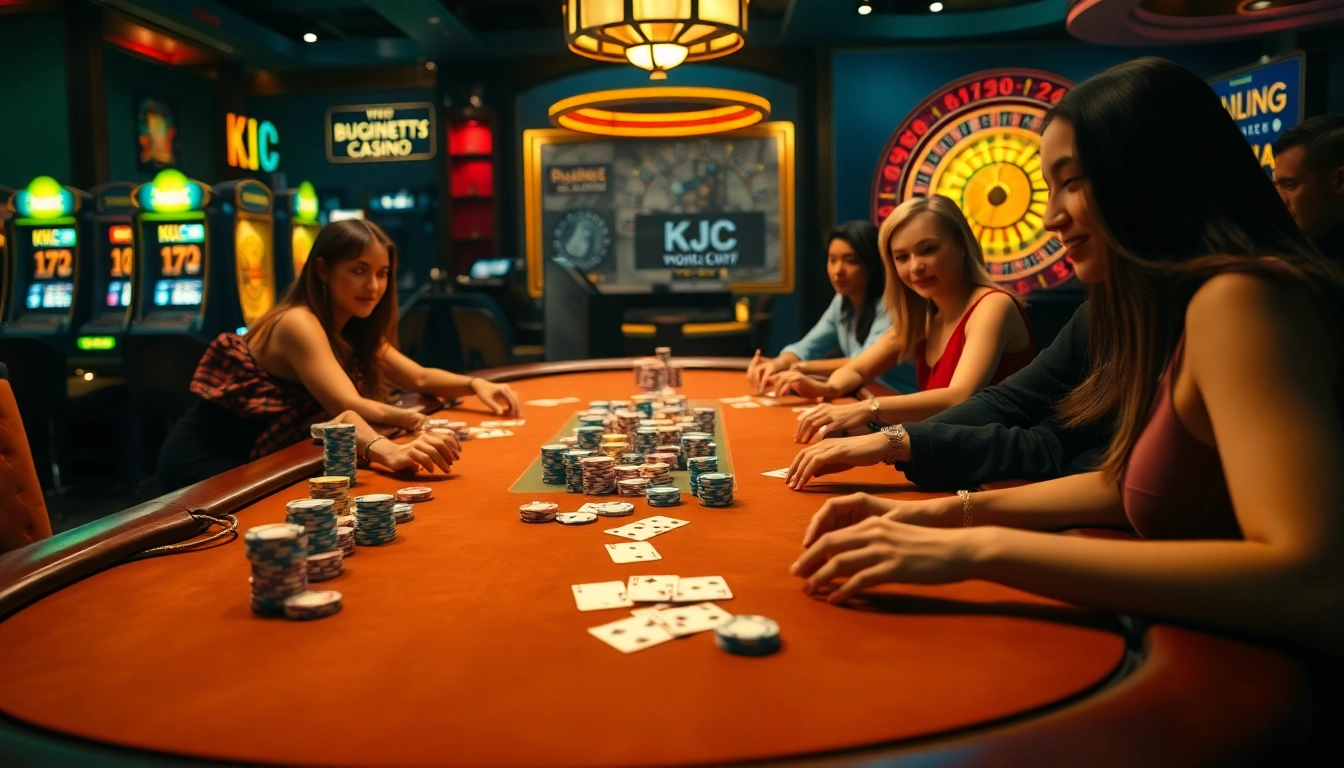 Experience an electrifying poker game at KJC-branded casino.