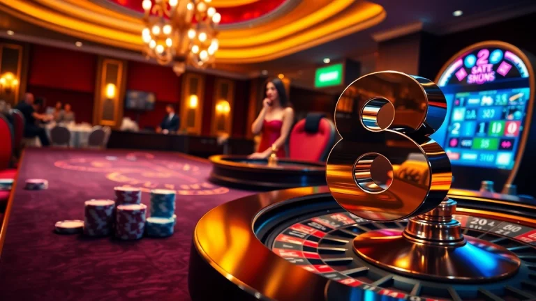 Engagement at a lavish casino table featuring s8 slot machine, poker chips, and an enthusiastic dealer.