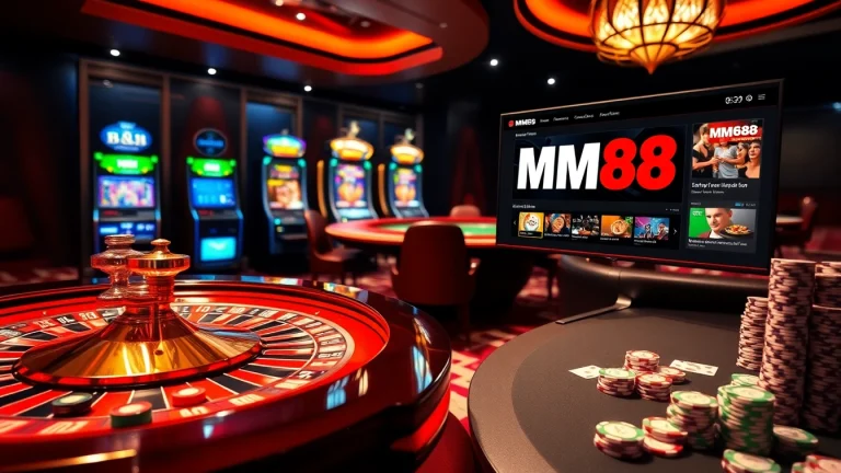 MM88 offers an exciting casino experience with vibrant roulette and poker tables.