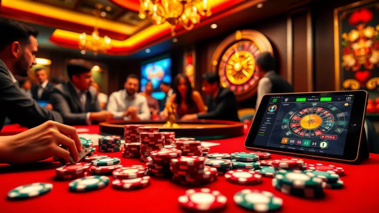 Experience the excitement of gambling at https://jun88buzz.info/, with vibrant poker chips and an engaging table scene.
