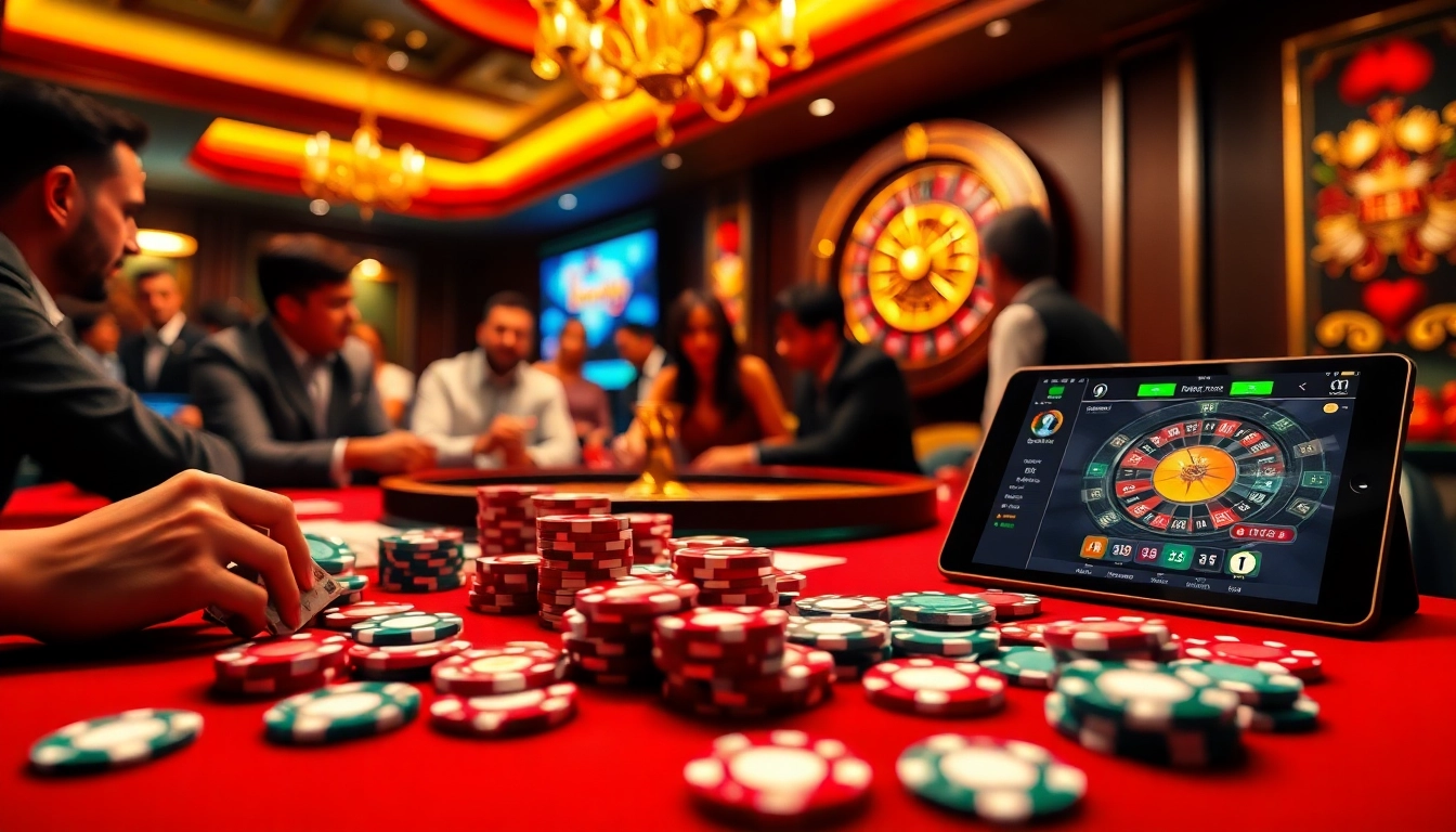 Experience the excitement of gambling at https://jun88buzz.info/, with vibrant poker chips and an engaging table scene.