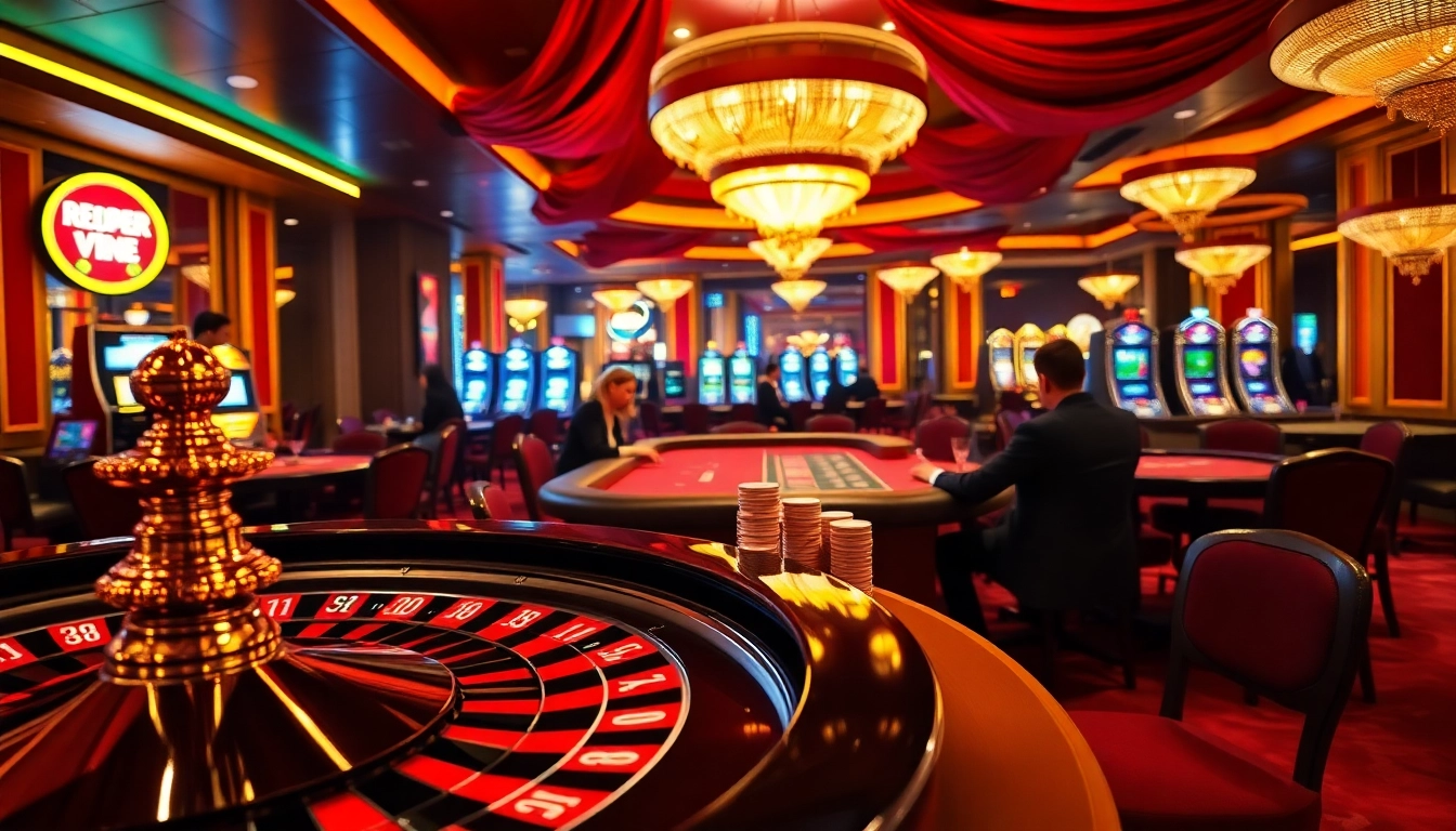 Players strategically betting in an energetic casino environment showcasing red88 vin.