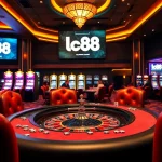 Engaged players at an lc88 casino table experiencing high-stakes excitement and luxury atmosphere.