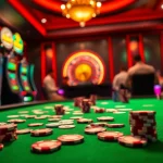 Players engaging in an exciting poker game at the casino, showcasing the Go8 Link experience.