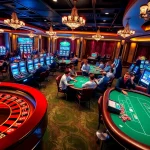 Players enjoying casino games at go99.com, showcasing slot machines, poker chips, and a roulette wheel in a luxurious setting.