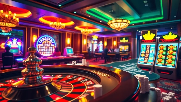 Experience the excitement of king88 at a vibrant casino table filled with chips and cards.
