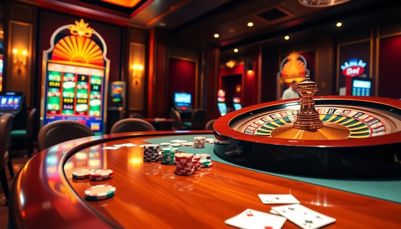 Experience the excitement of gambling at https://gg88.biz/ with a luxurious casino scene featuring poker chips and a roulette wheel.