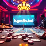 Engage with thrilling casino action at https://go8s.bio/, featuring a vibrant poker table and roulette wheel.