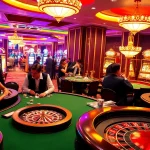 Experience gaming excitement at http://789clubar.com/ with players engaging at elegant casino tables and vibrant slot machines.