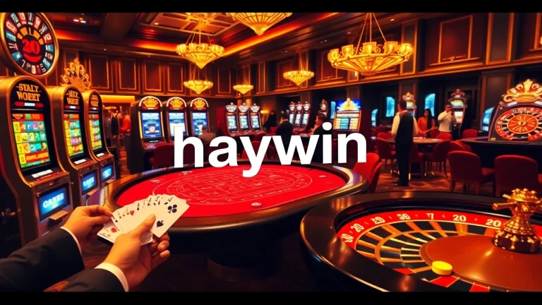 Engage with high-stakes gameplay at haywin's luxurious casino featuring vibrant tables and exciting slot machines.