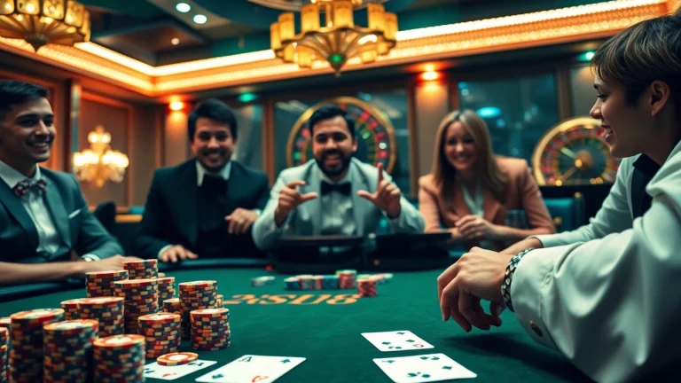 Players enjoying an upscale MK8 themed poker game at a luxurious casino table.