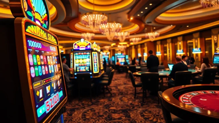 Experience excitement with the vibrant nổ hũ slots, showcasing thrilling games and players in action.