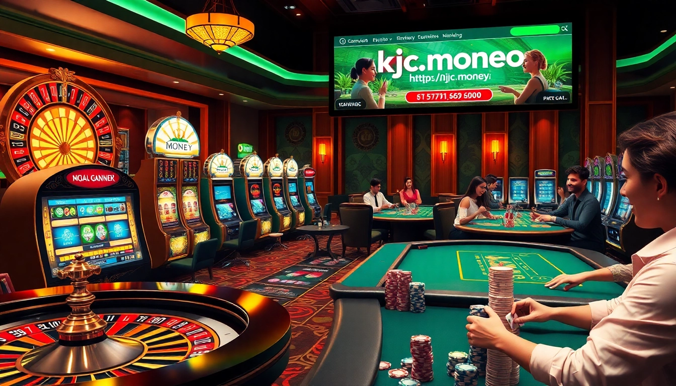 Engaged players enjoying their games at the luxurious casino featuring the website https://kjc.money/ for online gambling.