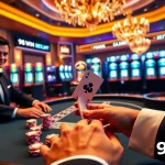 Experience the excitement of high-stakes poker at 98WIN with vibrant casino visuals.