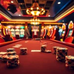 Engage in thrilling games at https://kk55.gratis/ with luxurious casino visuals showcasing vibrant tables and professional dealers.