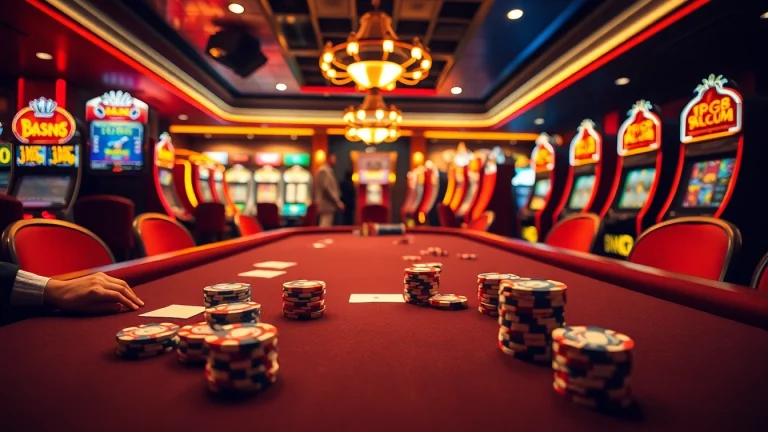 Engage in thrilling games at https://kk55.gratis/ with luxurious casino visuals showcasing vibrant tables and professional dealers.