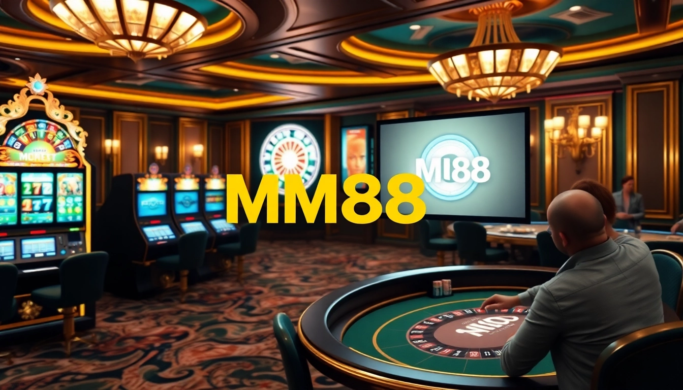 Experience thrilling gameplay at MM88's luxurious online casino featuring dynamic gambling elements.