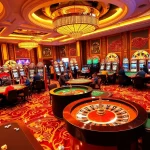 Engaging scene at Nhà cái go99 with players enjoying various casino games and vibrant slot machines.