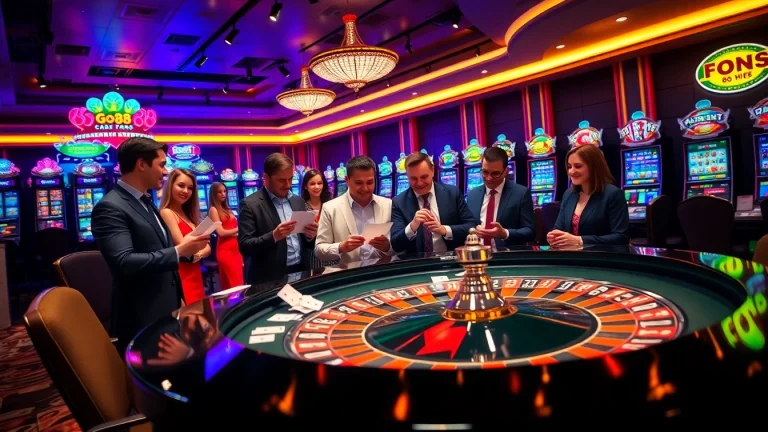 Experience the excitement of winning at the go 88 casino table, filled with vibrant colors and enthusiastic players.