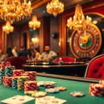 Sunwin players enjoying an exhilarating poker game at a luxurious casino table.