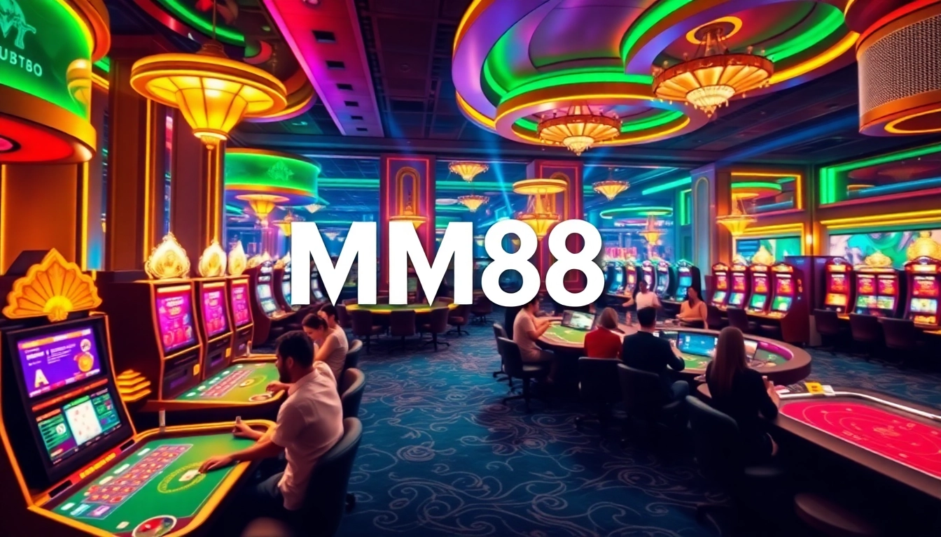 MM88 online casino experience showcasing vibrant gaming atmosphere and top-notch security.