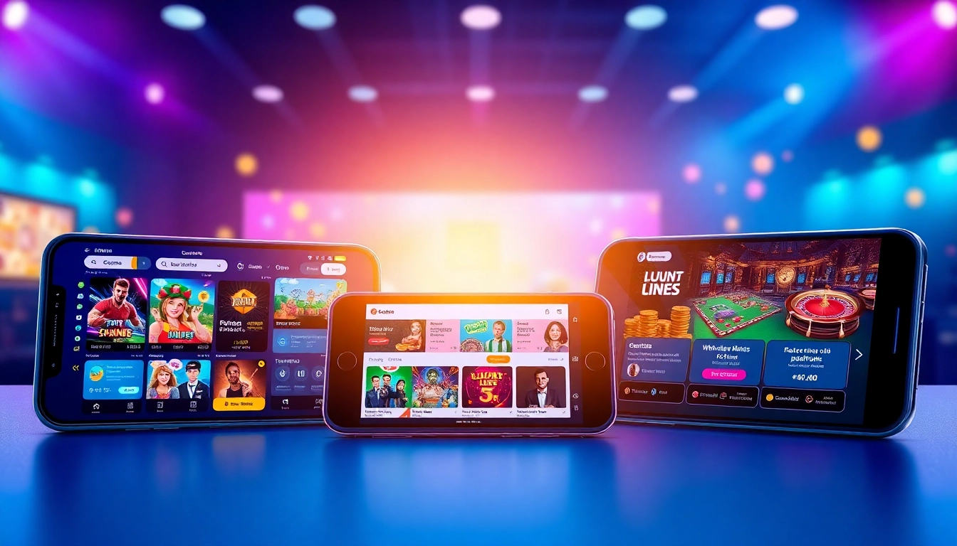 Experience the trusted online gambling platform luck8win.live with a vibrant mobile app interface showcasing various games.