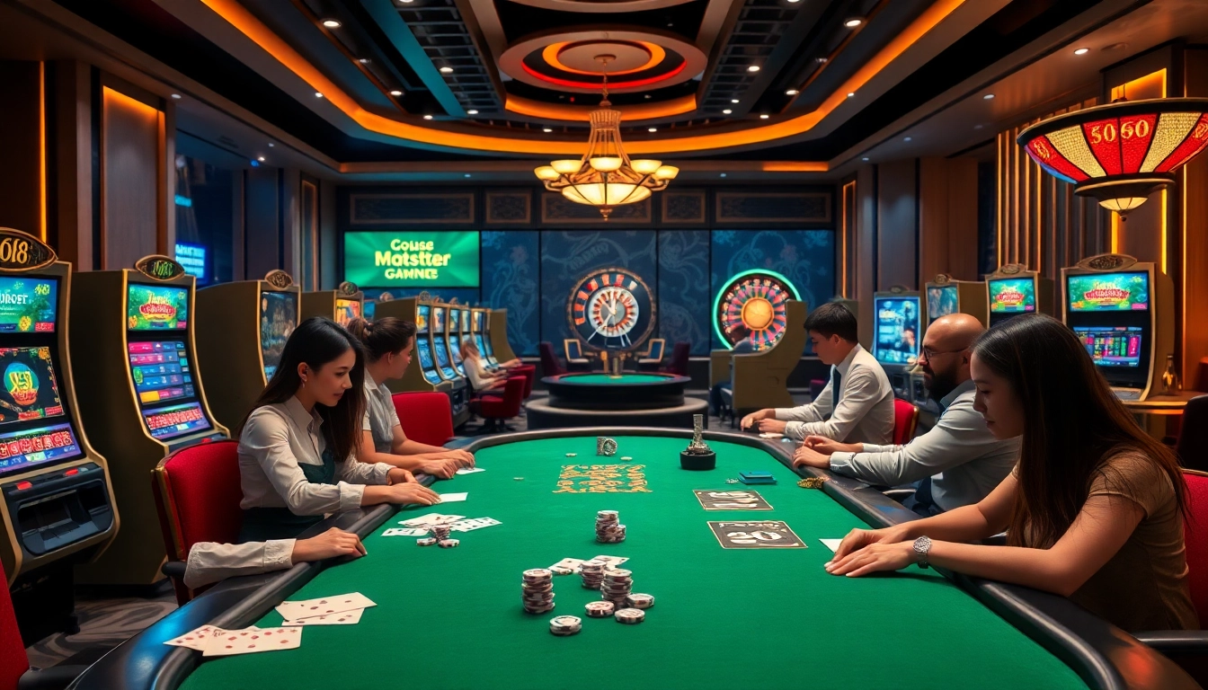 Experience exhilarating gameplay at https://go88.fast/ with sophisticated gaming elements like vibrant tables and slot machines.