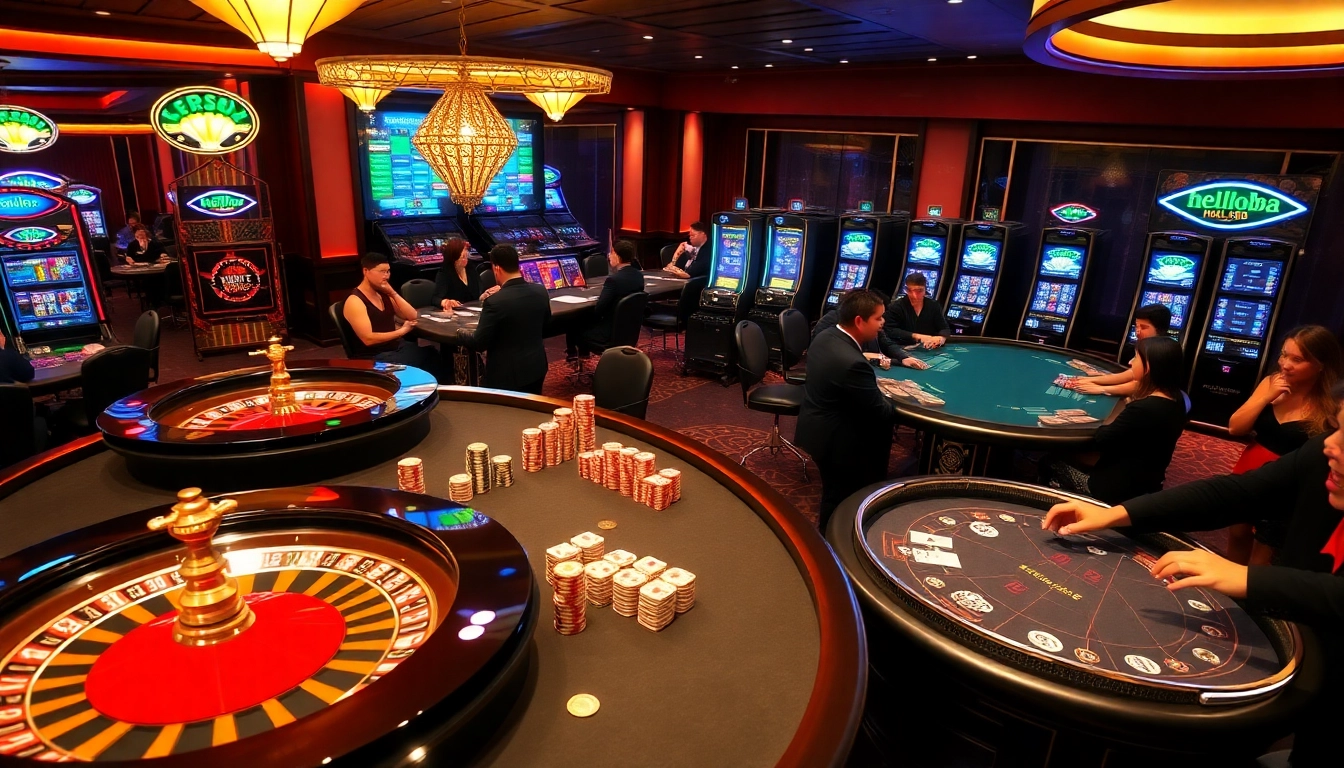 Experience the excitement of gambling at hello88 with luxurious casino tables and vibrant games.