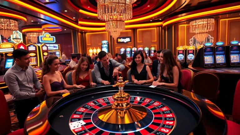 king88 players enjoying an exciting roulette game in a luxurious casino setting.