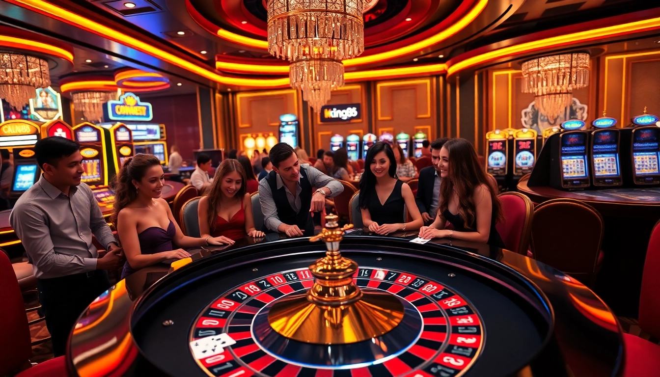 king88 players enjoying an exciting roulette game in a luxurious casino setting.
