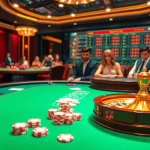 Experience the excitement of Sumvip with players at a luxurious casino table engaging in thrilling games.