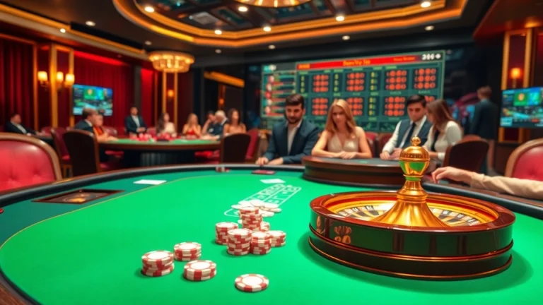 Experience the excitement of Sumvip with players at a luxurious casino table engaging in thrilling games.