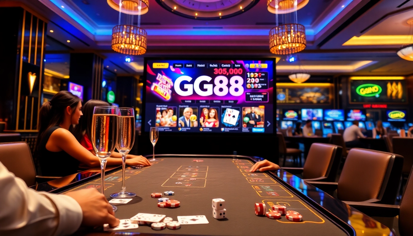 Engaging gamblers on GG88 with a luxurious online casino experience featuring vibrant games.