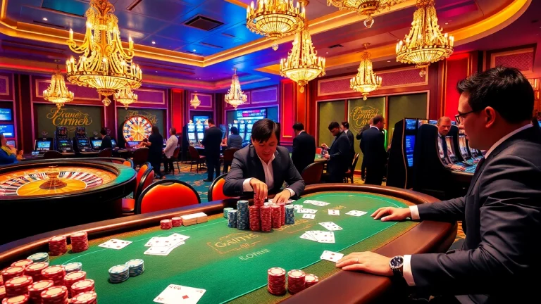 Experience the excitement of high-stakes gambling at 88vv's luxurious casino scene, featuring poker and roulette.