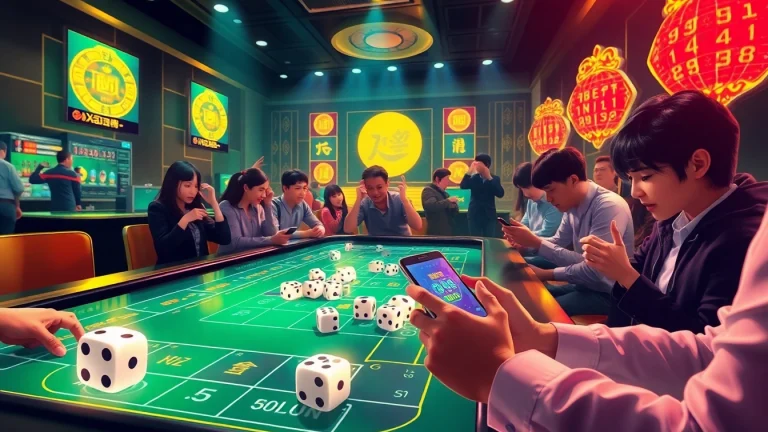 Tài Xỉu Online game interface with players enjoying digital betting experience
