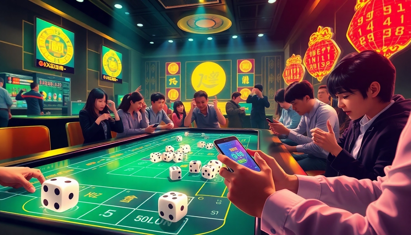 Tài Xỉu Online game interface with players enjoying digital betting experience